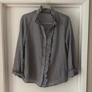 Striped Black and White Men's Shirt